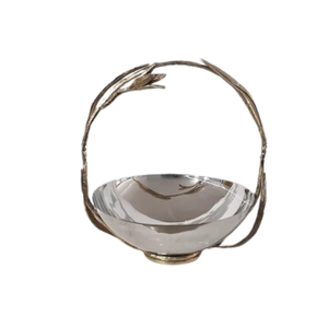 Top Trending Easy Clean Food Grade Metal Nut Bowl Plato de fruta de latón de acero inoxidable para servir de comedor personalizado para Home Hotel - Product Image 1