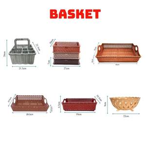 Panier de rangement en plastique écologique boîte à cosmétiques conception personnalisée pour ustensiles de cuisine nécessités quotidiennes grande quantité exportation Vietnam - Product Image 6