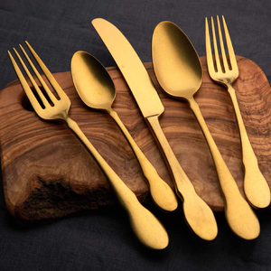 Ensemble de couverts en acier inoxydable martelé écologique de 40 pièces couverts pour la maison hôtel restaurant prix de gros de vente de Noël - Product Image 5