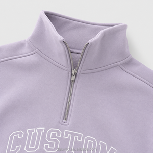Tuta da donna personalizzata di alta qualità, spessa, oversize, con mezza zip, pantaloni jogger a gamba larga, tinta unita, tuta sportiva da donna - Product Image 3