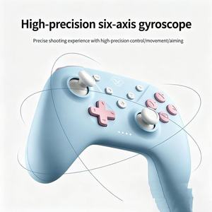 Manette de jeu Macaron transfrontalière en promotion, 3 modes, sans fil Bluetooth 2.4G, double vibration pour <span class=keywords><strong>Switch</strong></span>, PC, Mobile - Product Image 1