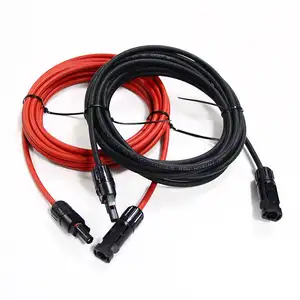 UL TÜV Zulassung Schwarz/Rot PV1-F Kupfer H1Z2Z2-K 12Awg 10Awg Solar Verlängerung kabel 10 Fuß mit Stecker