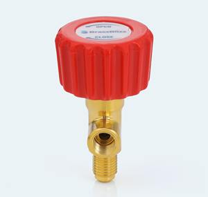 Valve rouge 1/4 de pouce en laiton 7/16-20 SAE 45 °   Manomètre de collecteur de réfrigérant 1100 PSI avec port BSP 1/8-28, Inde - Product Image 3