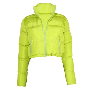 Chaqueta Universitaria de Alta Calidad para Mujer, Diseño Personalizado, Chaqueta Corta de Invierno, Tejido de Lona, Nueva Moda, Suministro al por Mayor, Tinte Liso - Product Image 2
