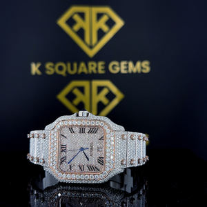 Huge Demanded Hot Selling Best Quality <b>Automatic</b> for Water Resistant Square Unisex Stainless Steel Moissanite Diamond Watch - Product Image 1
