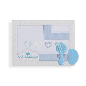 Ensemble de literie pour lit bébé 3 pièces en coton 100% à motif uni, drap bébé, technique tissée - Modèle CUORE - Product Image 1