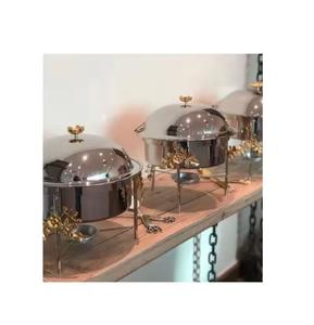 Design luxueux fête de mariage décoratif plat de restauration service de nourriture plat à friture en acier inoxydable plats à friture - Product Image 1