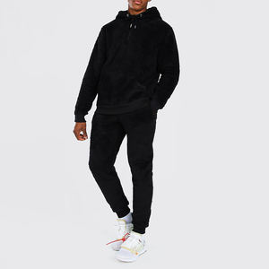 "Chándal de calle con capucha para hombre personalizado con bordado sólido y joggers apilados" - Product Image 1