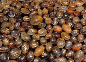พลอยควอตซ์เจียระไนแบบ rutile สีทองธรรมชาติ +++ หินหลวมเรียบสำหรับทำเครื่องประดับอัญมณี - Product Image 1