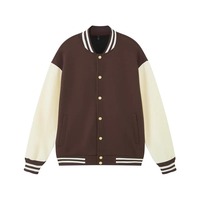 Jaket Varsity Gaya Retro Klasik untuk Mahasiswa, Tahan Air, Tahan Angin, Bahan Denim, 100% Katun, Diskon