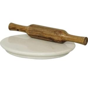 Chakla de piedra de granito con madera Belan Trending Roti Rolling Board Set Herramienta de cocina de piedra natural Durable antideslizante Juego hecho a mano - Product Image 4