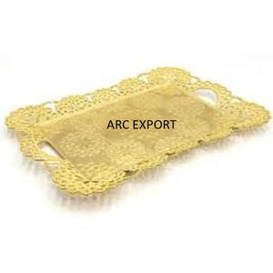 Bandeja de Metal de acero dorado, vajilla elegante y única, decoración moderna y grande, nueva y elegante - Product Image 6
