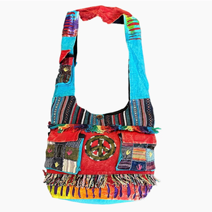 Bolso Hippie de Patchwork Hecho a Mano, Bolso de Hombro Étnico Boho, Bolso de Mensajero de Algodón, Bolso Cruzado Hippie de la India - Product Image 1