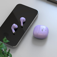 Digitome OEP-02 Earphone nirkabel BT, Headset Gaming Earbuds Tipe C gaya In-Ear dan mikrofon ungu