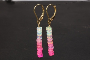 Boucles d'oreilles fines en argent Sterling 925 avec perles d'opale rose pierre de naissance anniversaire et bijoux de fête de mariage cadeau pour les femmes - Product Image 4
