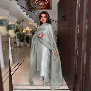 Farshi Shalwar ชุดเดรสผ้าไหมปักด้วยมือ, ชุดเดรสดั้งเดิมของปากีสถานเสื้อผ้าชนเผ่าแฟชั่นวัฒนธรรมชาลวาร์ Kameez - Product Image 4