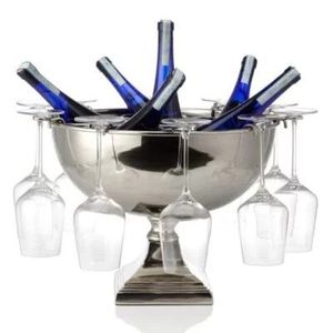 Attractive Aluminium Hammered <b>Wine</b> Coolers and Chillers Most Demanding Classic Designs Ice <b>Basket</b> Silver Color Top Quality Metal - Product Image 2