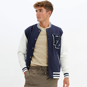 Custom Made Premium Quality Varsity <b>Jacket</b> for Men Stand Collar <b>Waterproof</b> Front Logo <b>Long</b> Sleeve Adult Size for Sale - Product Image 1