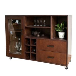 KTB68127 Natural Wood Display Cabinet Solid Oak Mahogany Plywood Antique Modern Design Style for Home Furniture-<b>Sideboard</b> - Product Image 1