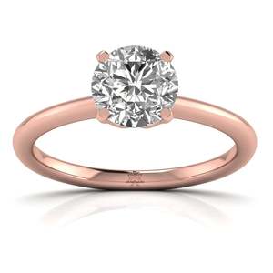 Anillo de compromiso solitario con diamante redondo engastado en bisel, 1.25 ct, color F, claridad VS, diamante cultivado en laboratorio, en oro de 14K, para uso diario, regalo. - Product Image 3