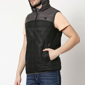 Haute qualité hommes ajusté doudounes haute rue élégant hiver mode léger tissu imperméable col montant manches - Product Image 2