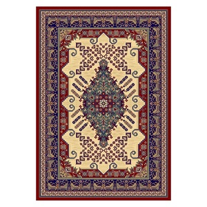 Tapis de salon en chenille antidérapant, imprimé numériquement, style moderne et vintage, rouge bordeaux, lavable en machine, vente en gros, RUGS DEPOT LXDP-0248 - Product Image 1