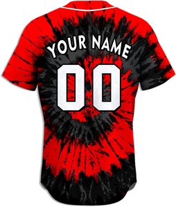 Camiseta de Béisbol con Botones y Estampado Tie Dye, Camiseta Deportiva Sublimada de Manga Corta para Béisbol y Sóftbol, Uniforme de Equipo - Product Image 5