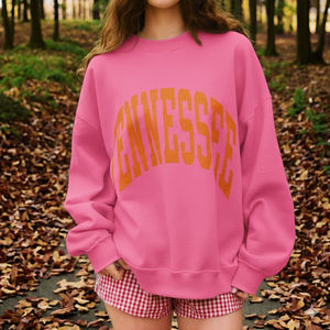 Jersey de cuello redondo de algodón suave de gran tamaño para mujer, ropa de calle de invierno bordada personalizada, forro polar con logotipo frontal - Product Image 3