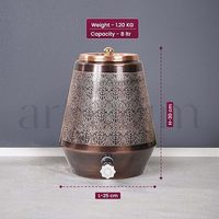 Distributeur d'eau en cuivre pur fait main de haute qualité, finition or antique moderne, avec robinet en laiton et logo personnalisé, idéal pour les mariages