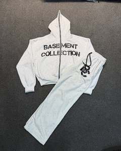 Survêtements personnalisés pour hommes, coupe ample, style streetwear, avec fermeture éclair, en polaire, entièrement imprimés, respirants, style streetwear - Product Image 3