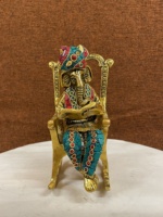 Statue de Ganesh en métal de Style Vintage faite à la main pour la décoration de la maison, cadeau de retour, figurine de seigneur Ganesh pour la décoration