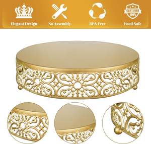 Handcrafted 2 <b>Tier</b> Metal Copper <b>Cake</b> <b>Stand</b> for Special Events and Celebrations for Export Selling at Economical Price - Product Image 3