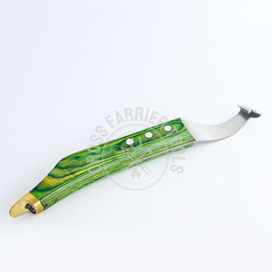 Hot Selling Farrier Tool veterinary hoof knife for Cattle Horses Hoof Cutter Green <b>Wooden</b> Handle cow hoof <b>trimming</b> knife - Product Image 4