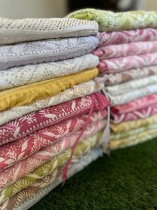 Lujo hecho a mano Mulchanderi seda Angarkha Dupatta hasta la rodilla vestidos casuales Chikan Mukesh bordado patrón sólido Formal - Product Image 3