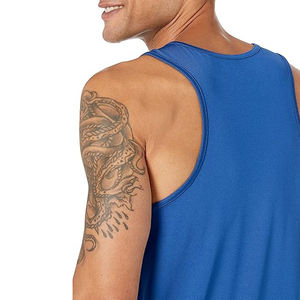 cotton spandex men gym muscle stretch breathable <b>sleeveless</b> vest tank <b>top</b> workout - Product Image 5
