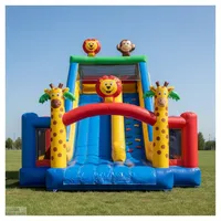 Grand toboggan gonflable d'extérieur 3D à thème compact pour enfants