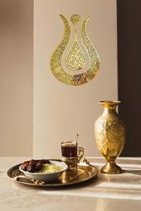 Modern Islamic Metal Wall Mirror Customized Color Shape <b>Large</b> Islamic Home Decor Arabic Calligraphy Muslim Decorative Mirror No - Product Image 2