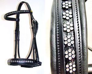 Horse Daisy Flower Crystal Diamante COMFORT Bling Show Dressage Brida - Product Image 2
