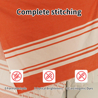 Absorbant pliable compressé antimicrobien sans sable coton turc rayé personnalisé couleur et taille serviette de plage avec glands