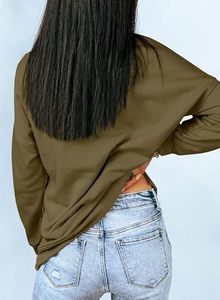 Moda mujer recortada sudadera Streetwear Casual diario traje cómodo otoño desgaste - Product Image 3