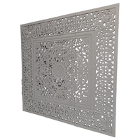 Décoration murale en bois sculpté Mandala Smart Art, mobilier de chambre en bois d'ingénierie, style Boho côtier, tête de lit blanchie à la chaux, lot de 3