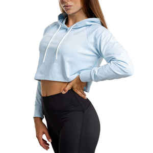 Ventes en gros de sweats à capuche courts unis, logo personnalisé, sweats à capuche courts multicolores pour femmes, sweat à capuche court en coton, nouveau design, service OEM - Product Image 1