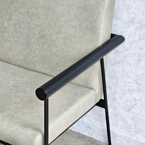 ม้านั่งโซฟาสไตล์มินิมอล SFB68076 หุ้มด้วยหนังเทียมและโครงเหล็ก - Product Image 4