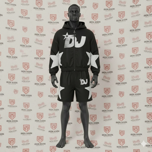 Ensemble de survêtement deux pièces zippé coupe-vent respirant pour homme grande taille, style streetwear, en nylon et coton - Product Image 5