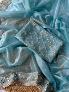 ชุดส่าหรีผ้าไหมสไตล์อินเดียสุดพิเศษพร้อมเสื้อเบลาส์สุดหรูชุดประจำชาติส่าหรีทันสมัย - Product Image 6