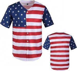 Personnalisable Unisexe Baseball Softball Jersey 100% Polyester Premium Quality Breathable New Premium Wear American Flag Set - Product Image 1