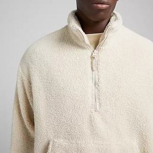 Sudadera con Capucha y Logotipo Personalizado del Fabricante, Sudadera de Lana de Cordero, Gruesa, de Invierno, 500 g/m², con Cierre de Cremallera de 14 Pulgadas para Hombre - Product Image 4