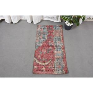 Alfombra turca Vintage de 17x33 pies, diseño de retales rojo y azul, tejido plano con respaldo de lana y látex para decoraciones de sala de estar - Product Image 1