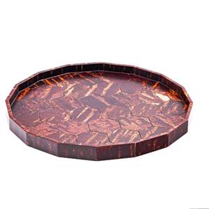 Bol décoratif en bois de mangue de mariage écologique avec conception d'écorce d'arbre Contact alimentaire sûr fabriqué en Inde - Product Image 2