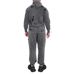 Sweat à capuche surdimensionné en tissu lourd personnalisé avec impression et broderie, sweat à capuche délavé pour hommes, service OEM - Product Image 5